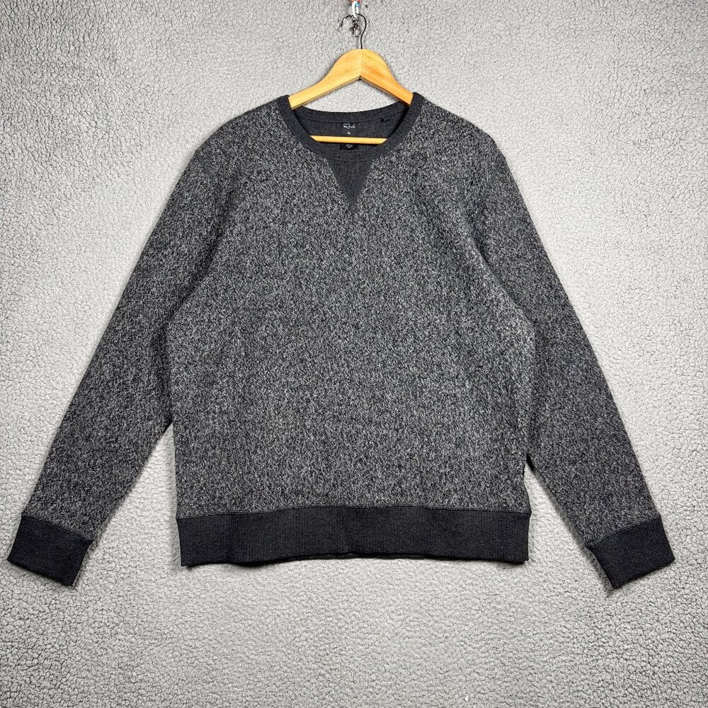 Rails Sweater Mens Size XL Charcoal Heathered Heston Reversible Cotton Reg Fit